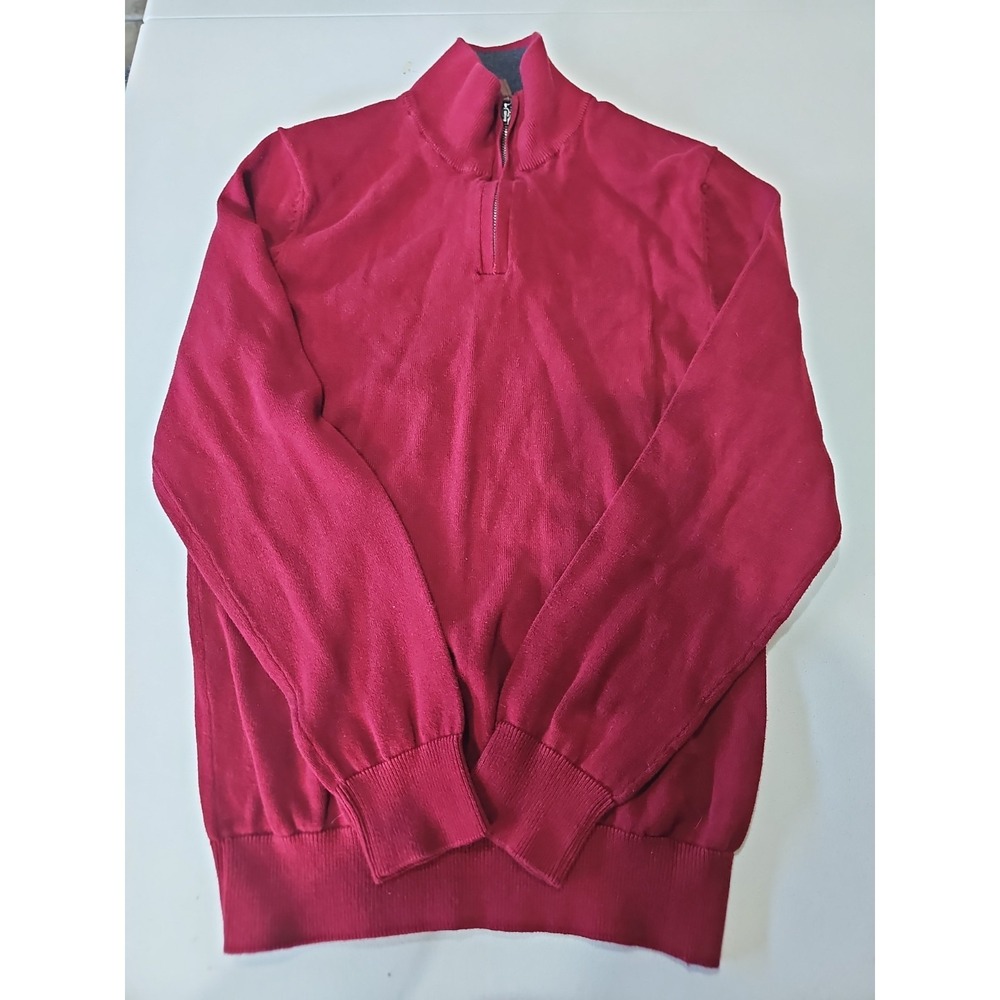 Mark L.A.W. Women's Quarter Zip‎ Sweater Burgundy Red Knit Mock Neck Size Small